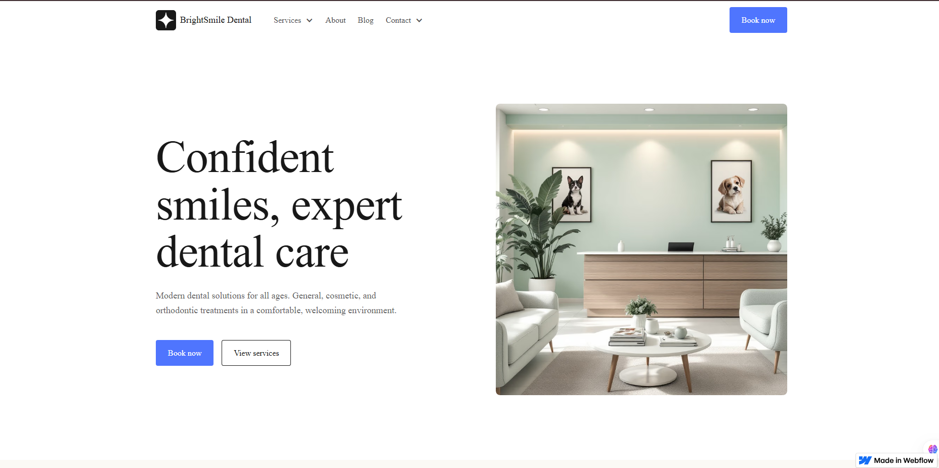 BrightSmile Dental website screenshot