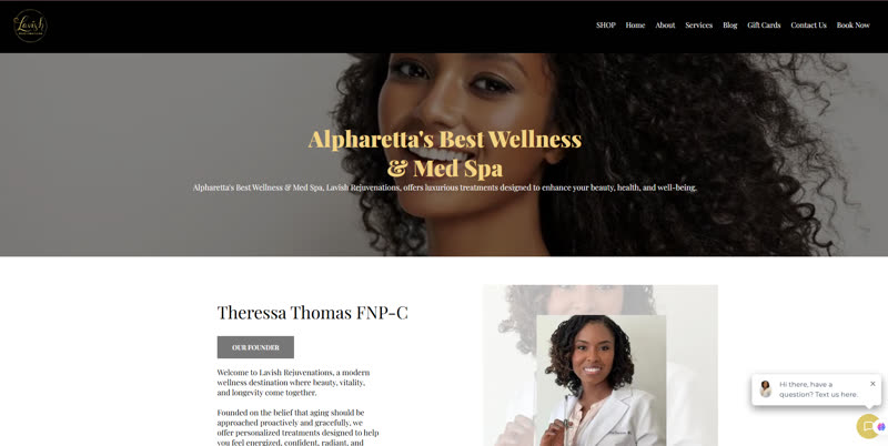 Lavish Rejuvenations website screenshot