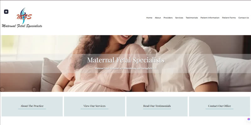 Maternal Fetal Specialist website screenshot