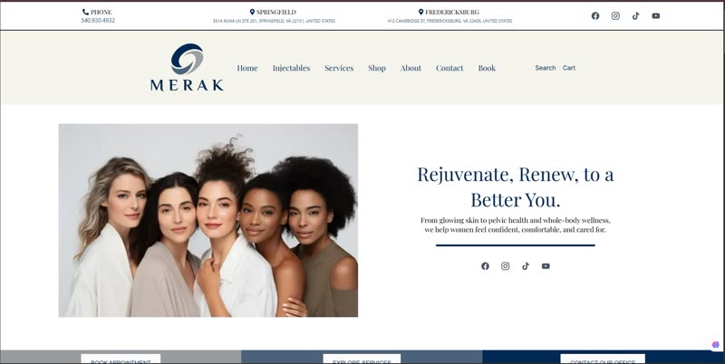 Merak Wellness Center website screenshot